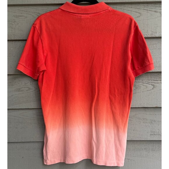 Lacoste Boys’ Polo Shirt Size 16 Red Pink Ombre Gradient Youth XL Preppy - Picture 5 of 9